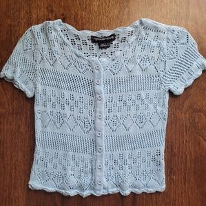 #global love blue crochet top L